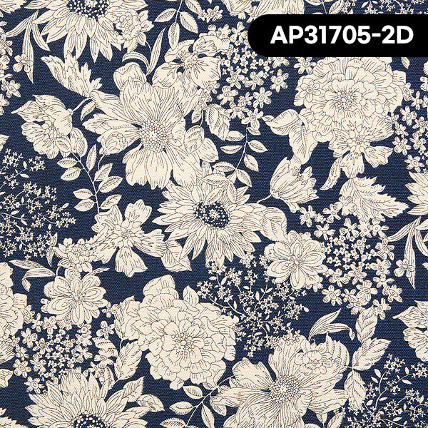 퀼트의시작은? 엔조이퀼트와 함께,[코스모] 일본 수입원단 퀼트천 옥스포드 꽃무늬 면원단 - AP31705-2