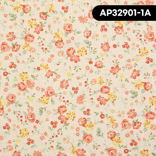 퀼트의시작은? 엔조이퀼트와 함께,[코스모] 일본 수입원단 퀼트천 린넨 캔버스 꽃무늬 면원단 - AP32901-1