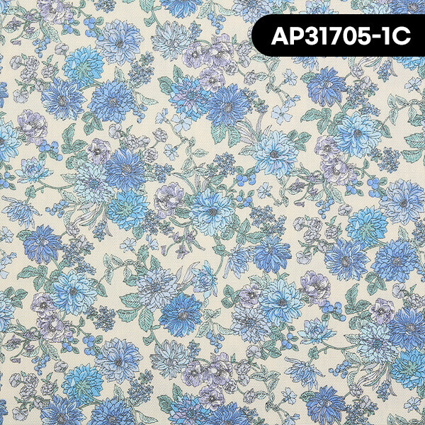 퀼트의시작은? 엔조이퀼트와 함께,[코스모] 일본 수입원단 퀼트천 옥스포드 꽃무늬 면원단 - AP31705-1