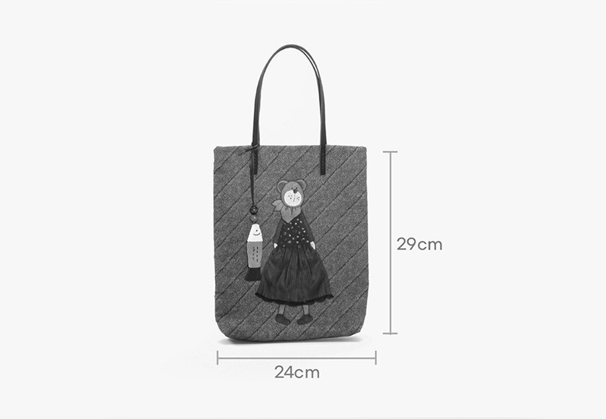 피싱베어 핑크 에코백 사이즈
