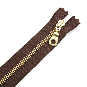 [YKK] 금색 메탈지퍼 3호(15cm)-브라운 (개)