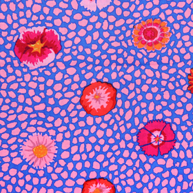 [프리스피릿(로완)] 기니플라워 프린트원단-핑크 (1/2Yd)