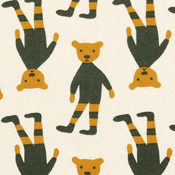 [코튼프린트] 조이 베어 프린트원단 - 그린 (1/2Yd)