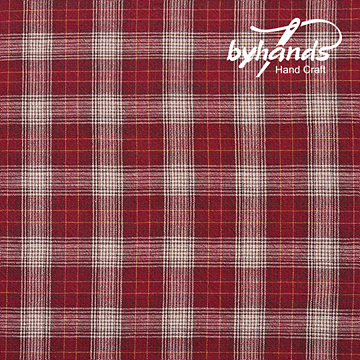 [바이핸즈] 빈티지 선염체크원단 - 로즈우드(더블롤링 10YD) (개)