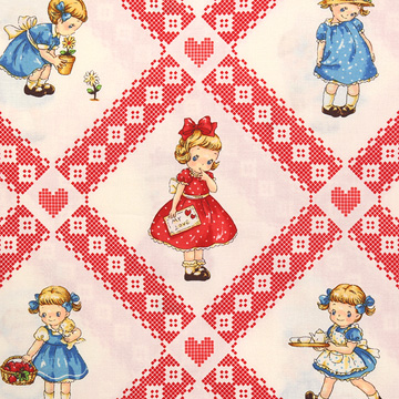 [퀼트게이트] 디어 리틀 월드 마가렛 앤 소피 12 프린트원단 - 아이보리 (1/2Yd)