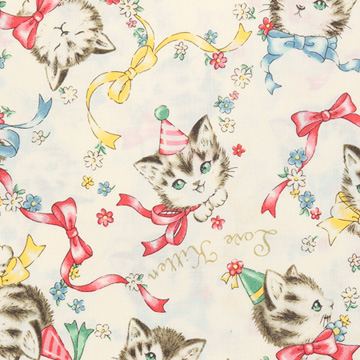 [퀼트게이트] 디어 리틀 월드 리틀 키튼 12 프린트원단 - 아이보리 (1/2Yd)