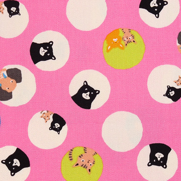 [세븐베리] 베어리 랜드 닷츠 프렌즈 옥스포드 프린트원단 - 스트로베리 (1/2Yd)