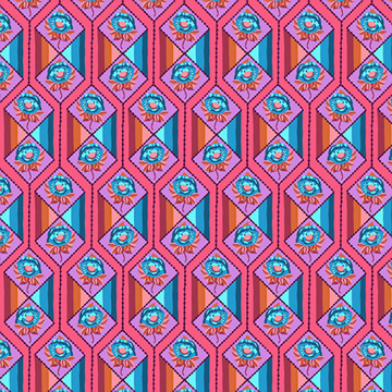 [프리스피릿(로완)] 브라이트 아이즈 패셋 프린트원단 - 코랄 (1/2Yd)