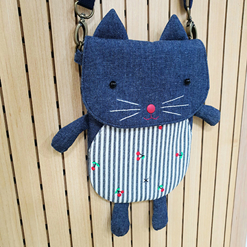 [핸드메이드뿌냐] 퀼트패키지 가방 - 고양이 크로스백 (개)