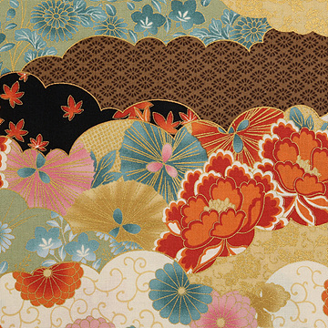 [퀼트게이트] 히야카 료란 어텀 시팅 프린트원단 - 멀티1 (1/2Yd)