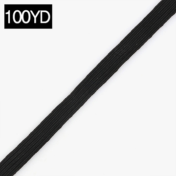 [기본부자재] 고무밴드 10mm 100YD - 블랙 (1/2Yd)