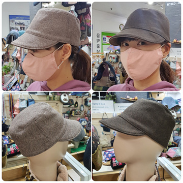 [핸드메이드뿌냐] 퀼트패키지 소품 - 양면 캡모자(브라운 헤링본) (개)