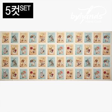 [바이핸즈] 대폭 DTP 빈티지 보니 보넷 하프 린넨 프린트 커트지 148cm x 60cm 5컷 1SET - S (EYCD-06) (개)