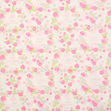 [유와] 마츠야마 아츠코 베리 앤 체리 프린트원단 - 페일 핑크 (1/4yd) (D02)AT826739-F (개)
