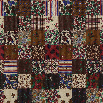 [국산기모] 대폭 빈티지 레고 코듀로이 기모(융) 프린트원단 - 브라운 GA011-A (1/2Yd)