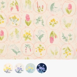 [세븐베리] 일본 수입원단 꽃무늬 퀼트천 플라워 면원단 - 850393-D1 (1/2Yd)