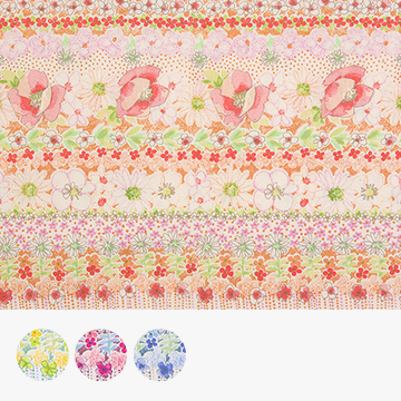 [세븐베리] 일본 수입원단 꽃무늬 퀼트천 플라워 면원단 - 850410-D1 (1/2Yd)