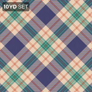 바이핸즈 DTP 타탄체크 원단 (블루그린 체크) - 10YD 1세트 (개)