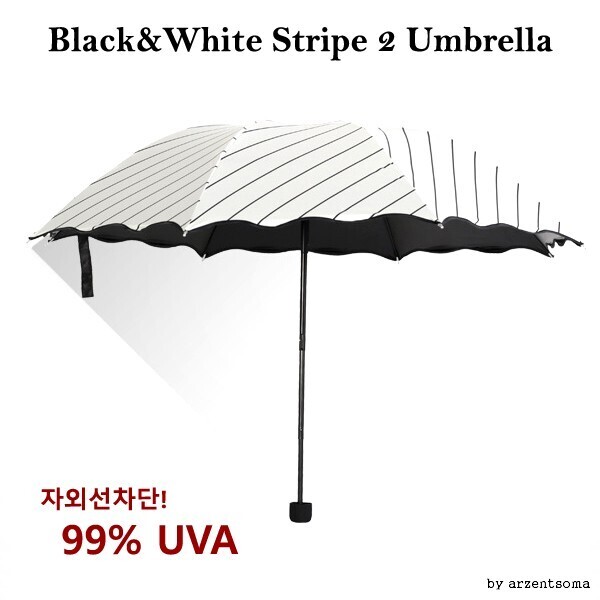 퀼트의시작은? 엔조이퀼트와 함께,[생활용품2] 수동 접이식 양우산 스트라이프 장우산 UV차단 양산