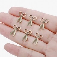 청동 소잉가위 장식고리 참장식 10개 세트 (set)