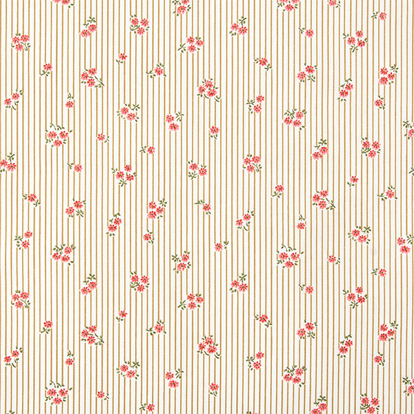 퀼트의시작은? 엔조이퀼트와 함께,[세븐베리] 브로드 플라워 스트라이프 D2 프린트원단 - 브라운