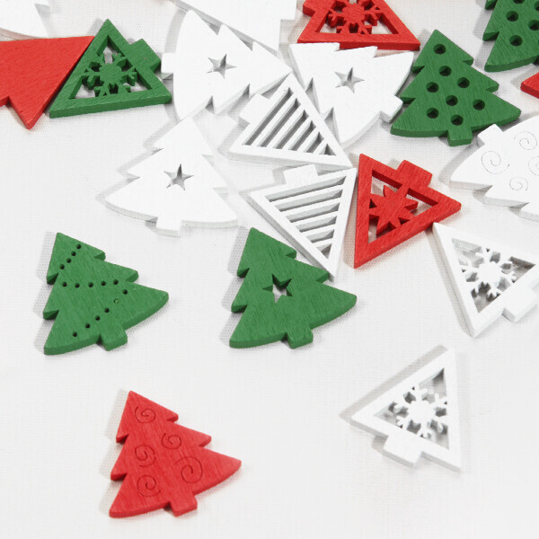 퀼트의시작은? 엔조이퀼트와 함께,크리스마스 장식 나무단추 50개 세트4