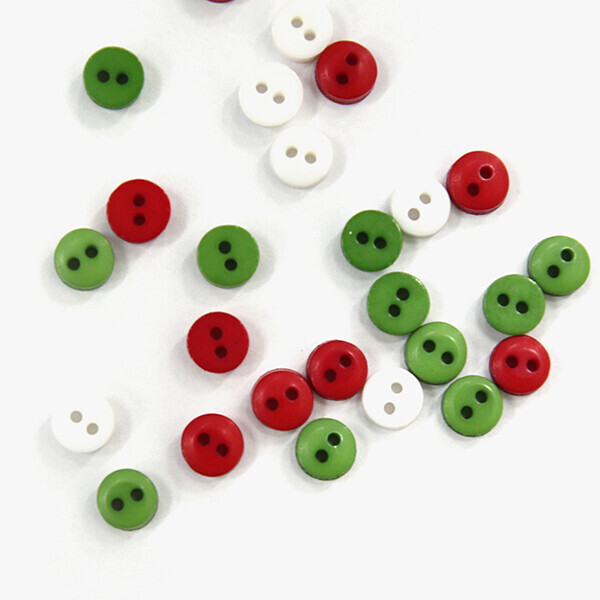 퀼트의시작은? 엔조이퀼트와 함께,크리스마스 플라스틱 원형 미니 단추 6mm 50개 SET