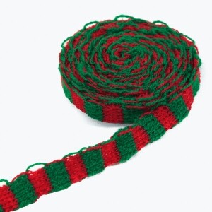 크리스마스 장식 뜨개 리본 1cm - 5m (개)