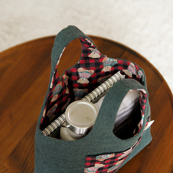 퀼트의시작은? 엔조이퀼트와 함께,[바이핸즈] 퀼트패키지 가방 - 베어체크 리버서블 에코백