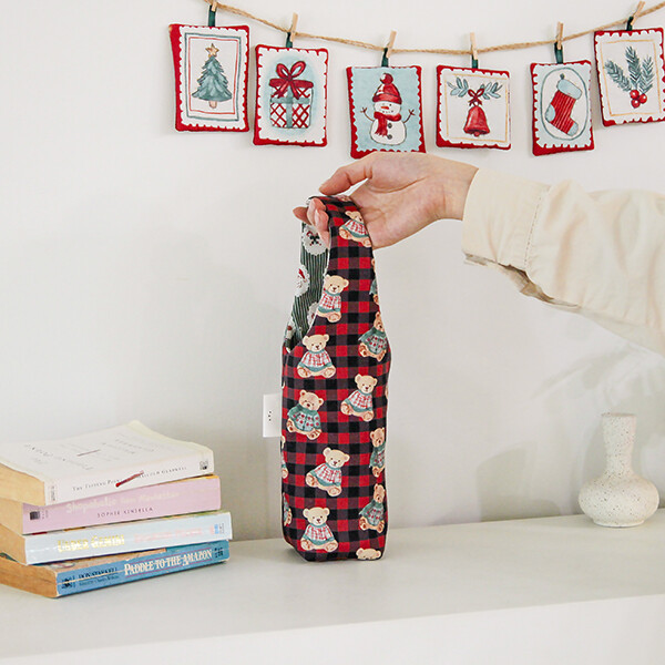 퀼트의시작은? 엔조이퀼트와 함께,[바이핸즈] 퀼트패키지 퀼트패키지 가방 - 베어 체크 텀블러백