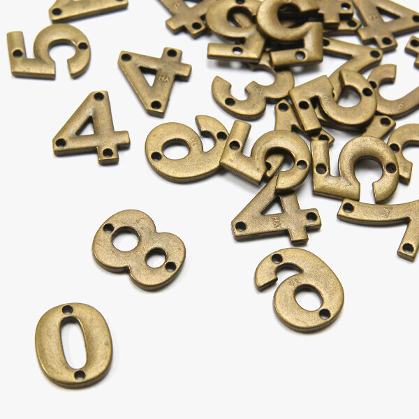 퀼트의시작은? 엔조이퀼트와 함께,[장식부자재] 고급 숫자 청동 라벨 0~9 (옵션선택)