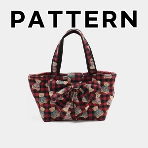 [바이핸즈] 퀼트도안 - 리본 베어체크 토트백 (개)