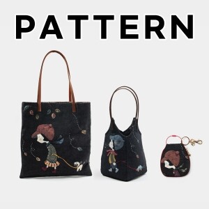 [바이핸즈] 퀼트도안 - 낭만소녀 & 로맨틱 가이 3종 세트 (에코백, 토트백, 키링) (개)