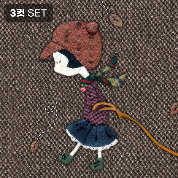 퀼트의시작은? 엔조이퀼트와 함께,[바이핸즈] DTP 옥스포드 대폭 낭만 & 로맨틱 아플리케 입체프린트 커트지 (EYCD-53) - 3컷 1세트