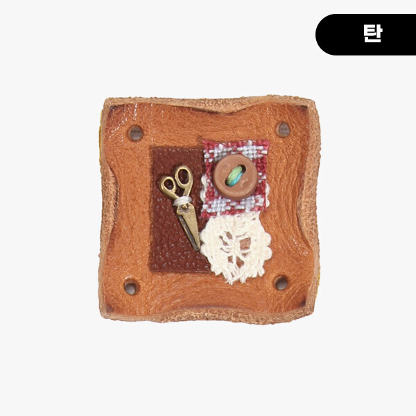 퀼트의시작은? 엔조이퀼트와 함께,[장식부자재] 핸드메이드 정사각 꼴라쥬 소잉 가죽라벨 ※