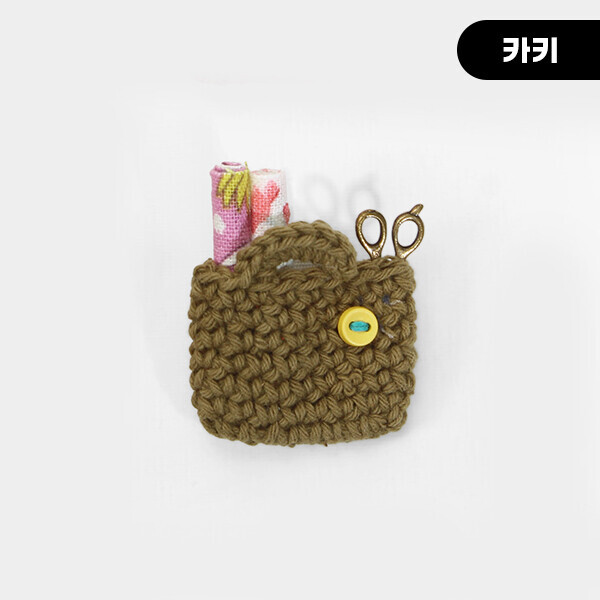 퀼트의시작은? 엔조이퀼트와 함께,[장식부자재] 핸드메이드 미니 뜨개가방 브로치 ※