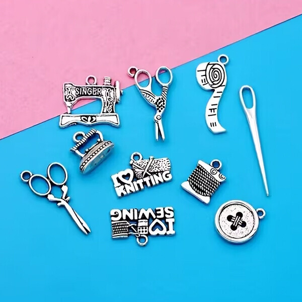 퀼트의시작은? 엔조이퀼트와 함께,소잉도구 장식고리 참장식 10개 세트