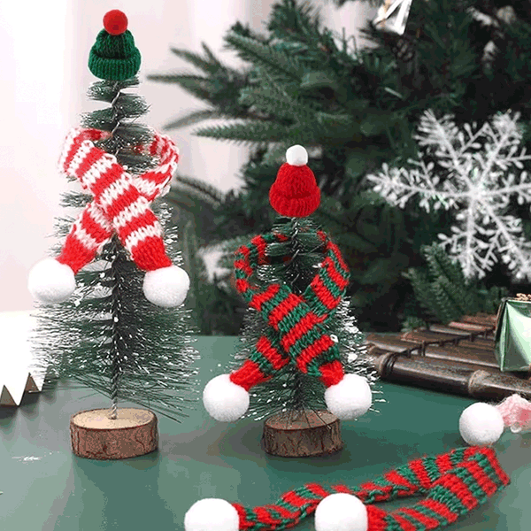 퀼트의시작은? 엔조이퀼트와 함께,크리스마스 장식 뜨개 모자 목도리 5개 세트 ※