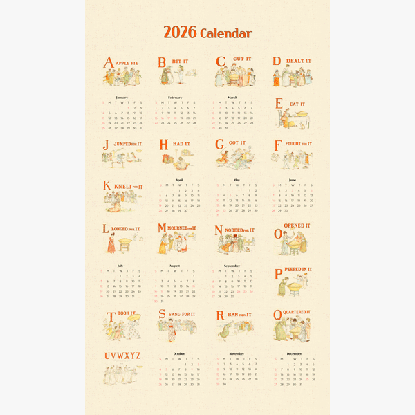 퀼트의시작은? 엔조이퀼트와 함께,2026 케이트 그린어웨이 달력 커트지 70cm x 120cm