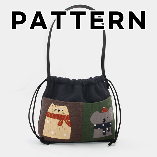 퀼트의시작은? 엔조이퀼트와 함께,[바이핸즈] 퀼트도안 - 고양이와 코알라 숄더백