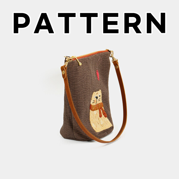 퀼트의시작은? 엔조이퀼트와 함께,[바이핸즈] 퀼트도안 - 누빔 고양이 숄더백