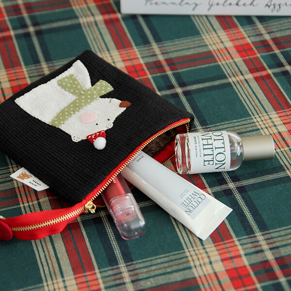 퀼트의시작은? 엔조이퀼트와 함께,[바이핸즈] 퀼트패키지 소품 - 빨강모자 베어 파우치