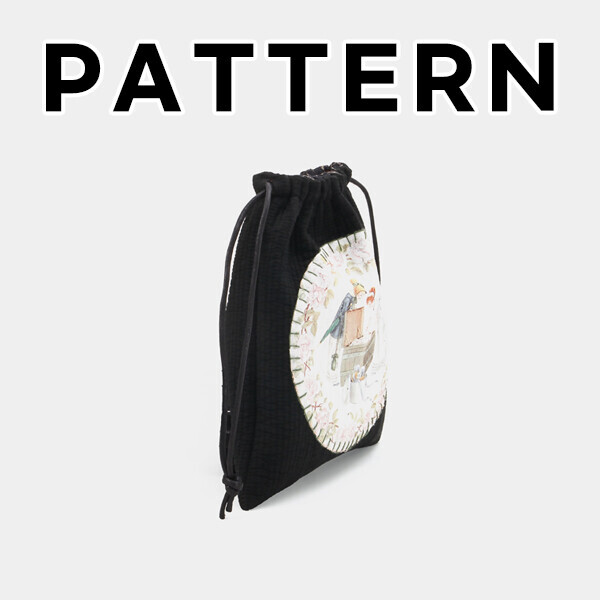 [바이핸즈] 퀼트도안 - 케이트 플라워 스트링 파우치