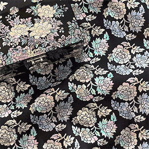 비단면 대폭 전통원단 자개모란 친환경 오코텍스인증 (1/4yd) (개)