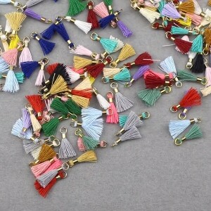 컬러 태슬 참장식 파츠 1.5cm 30개 세트 (set)