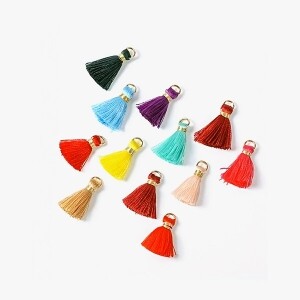 컬러 태슬 참장식 파츠 2.5cm 10개 세트 (set)