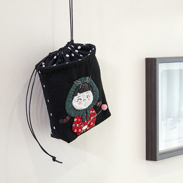 [바이핸즈] 퀼트패키지 소품 - 딸기소녀 스트링 파우치