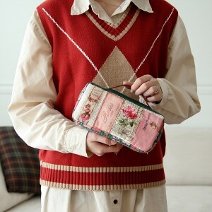 [바이핸즈] 퀼트패키지 소품 - 로즈 사각 파우치 (개)