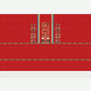 DTP 코튼 전통 활옷 길상자수 앞치마 커트지 원단 150cm x 105cm 1컷 (개)