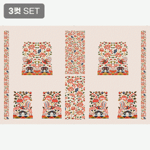 DTP 코튼 전통 길상자수 커트지 원단 150cm x 100cm 1컷 (아이보리) - 3컷 1세트 (개)